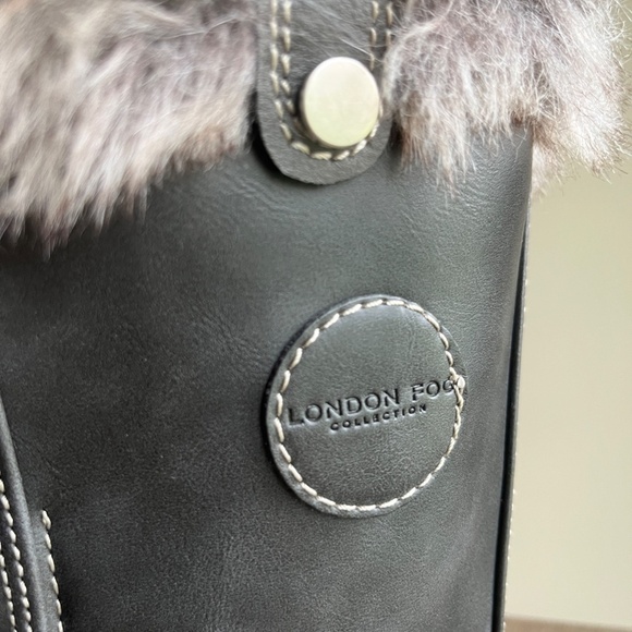 KIDS London Fog Melton Boots, Size 7, Black and Gray - Picture 2 of 13